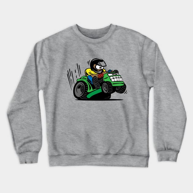 Racing Lawn Mower Tractor Cartoon Crewneck Sweatshirt by hobrath